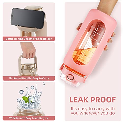 42 oz Glass Water Bottle with 2