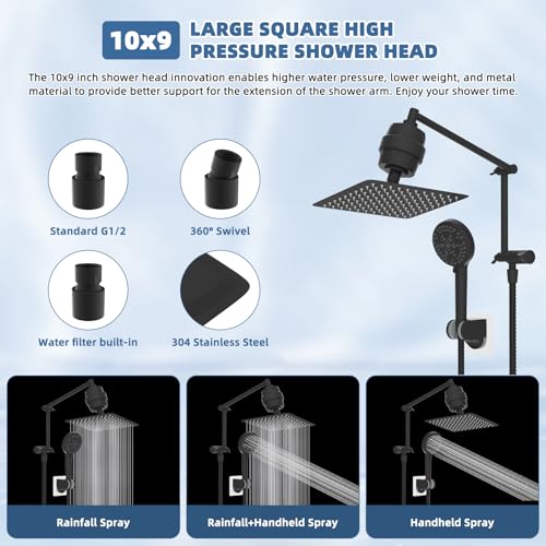 Metal Rain Filtered Shower Head with Handheld