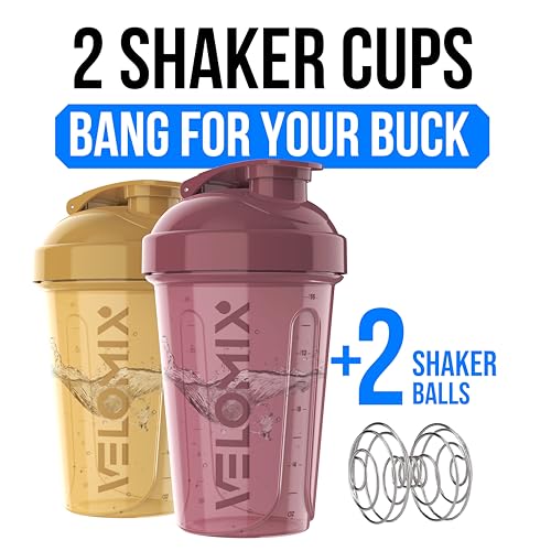 2 Pack 20oz Protein Shaker Bottle for Protein Mixes (2 Count)