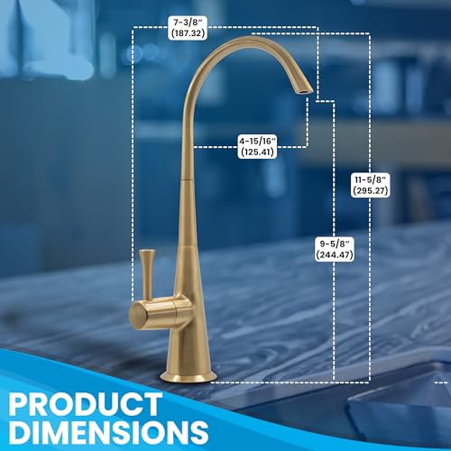 Non-Air-Gap Brass RO Faucet, Brushed Gold