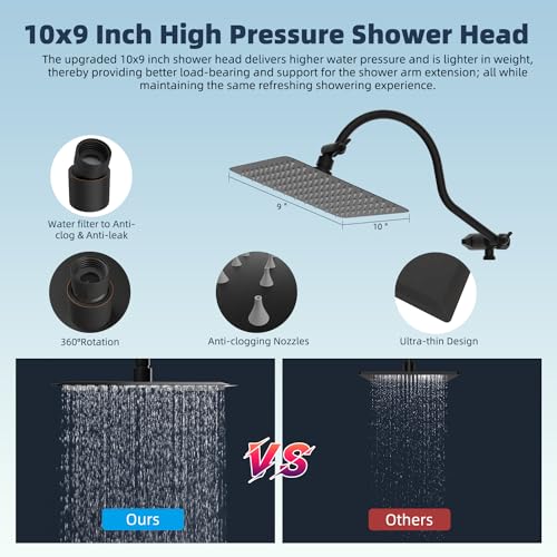 All Metal Dual Filtered Rainfall High Pressure 10'' Shower Head