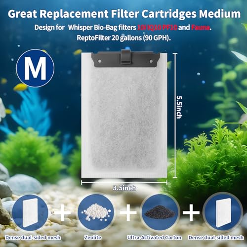 10Pack Medium Aquarium Filter Cartridge Compatible with Whisper Bio