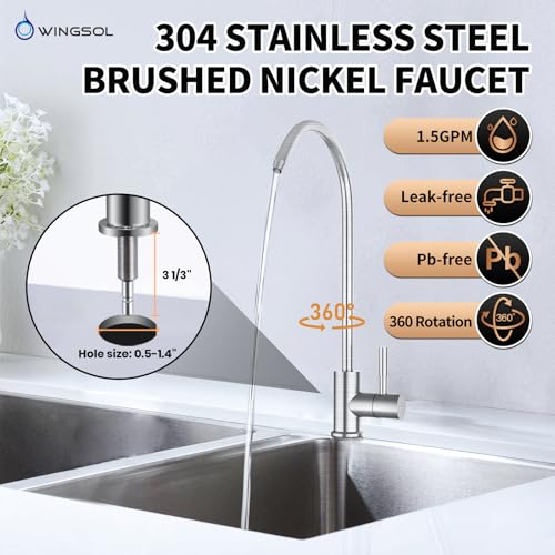 Under Sink Water Filter System with Brushed Nickel Faucet