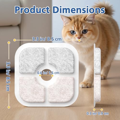 25 Pack Cat Fountain Filter Compatible with Catit PIXI Drinking Fountain (25 Count)