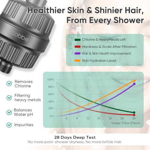 High Pressure Filtered Shower Head with Filters for Hard Water Combo