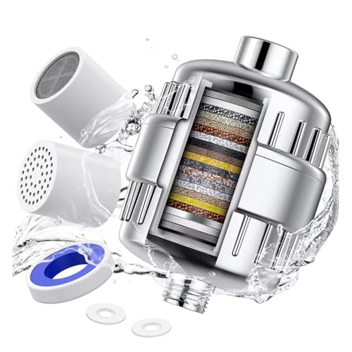 Shower Filter 18th grade filte element Filtro Para Ducha De Baño With Filtration Cartridge To Remove Chlorine 99.9% Reduce Skin Itching For Dry Skin & Hair (2 Count)