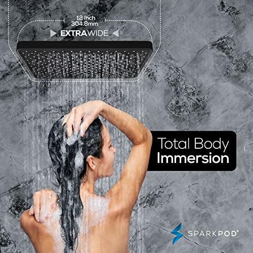 12 Inch Black Rain Shower Head