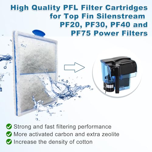 24 Pack PF L Fish Tank Filter Cartridges Compatible with PF20 (24 Count)