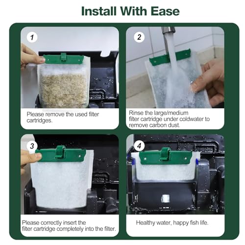 8 Count Medium Filter Cartridges Compatible with Tetra Whisper Bio