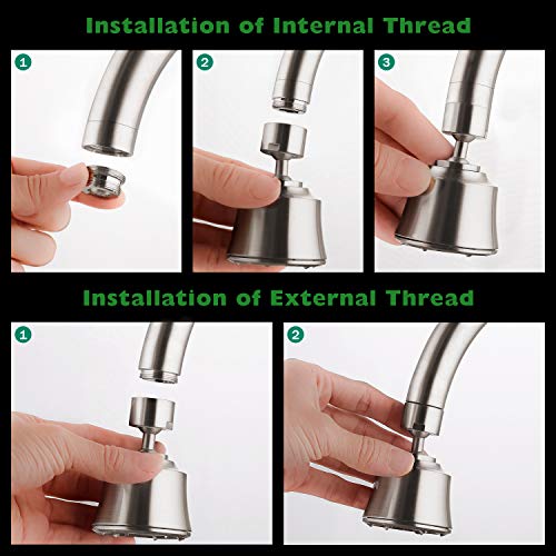 Kitchen Sink Faucet Aerator with 2 Ball Joint