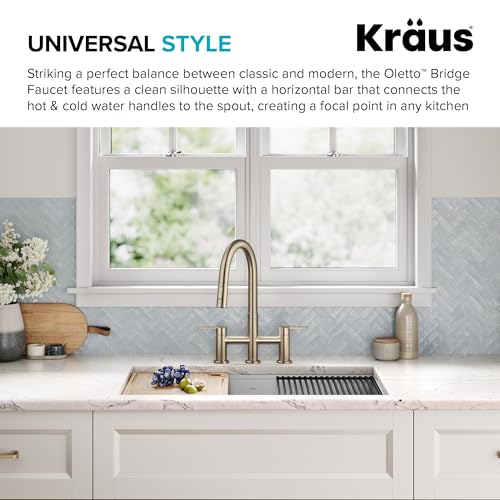 Oletto Bridge Kitchen Faucet with Pull