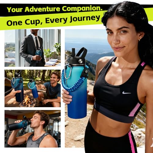 32/40/64 oz Insulated Water (Cold for 48H) Stainless Steel Bottle Leakproof (9 Count)