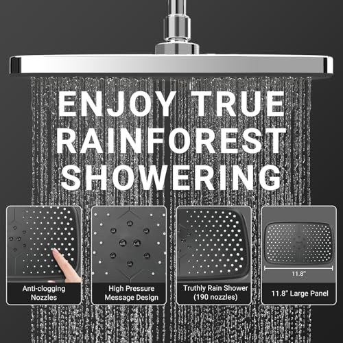 Rain Shower Head with Handheld Spray Combo