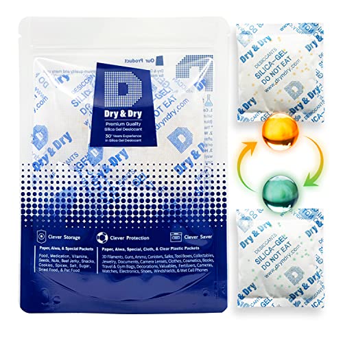 50 Gram [10 Packs] Orange Indicating Mixed Silica Gel Packets Siilca Gel Desiccant