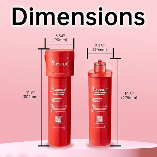 Q5-MF Reduces PFOA&PFOS, Fluoride, Lead, Chlorine,and Odors,0.01 Micron Under Sink Water Filter System, NSF/ANSI 42&53 Certified, Service Life 1 Year.