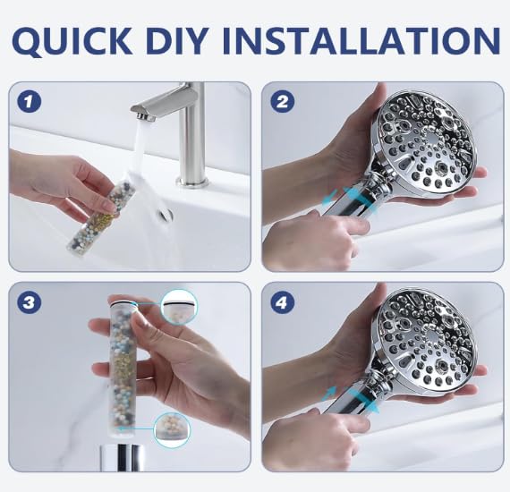 Muvzeznli replacement shower filter is compatible with MakeFit filtering handheld shower head (4 Count)