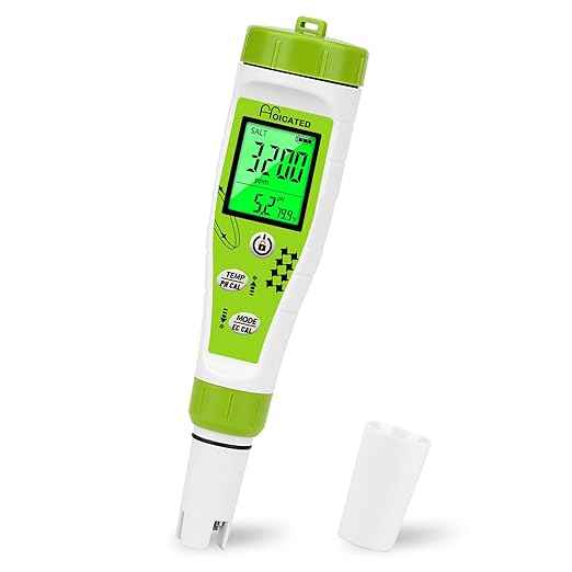 Salt Tester pH Meter for Aquarium Fish Tank Koi Pond Simultaneous Screen Salinity Meter for Saltwater Pool Hot Tub EC Tester for Hydroponics TDS Meter for Drinking Water