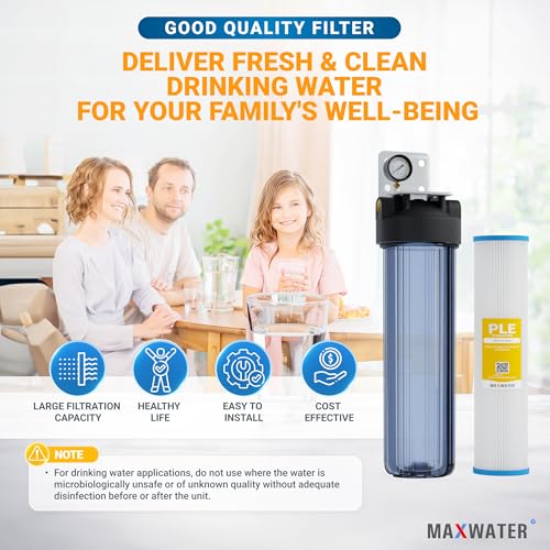 20 x 4.5 Whole House 1 Stage PP Pleated Sediment Filter System w