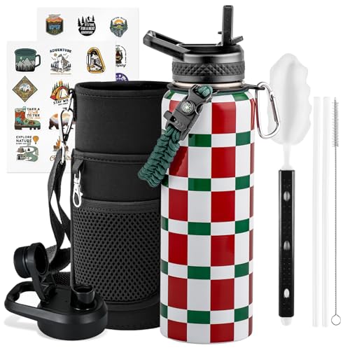 40 oz Insulated Water Bottle with Straw