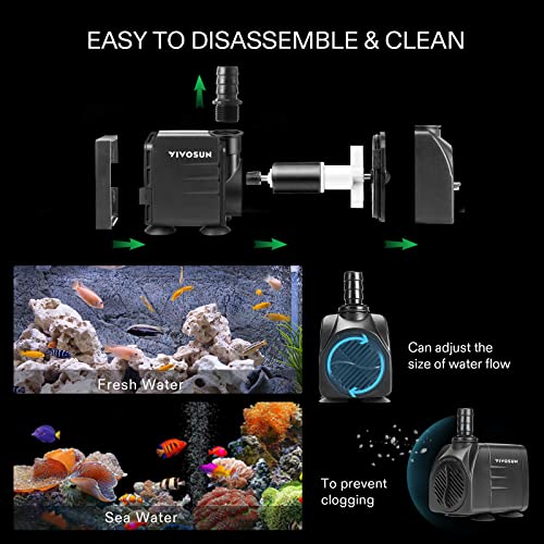 480GPH Submersible Fountain Water Pump for Pond
