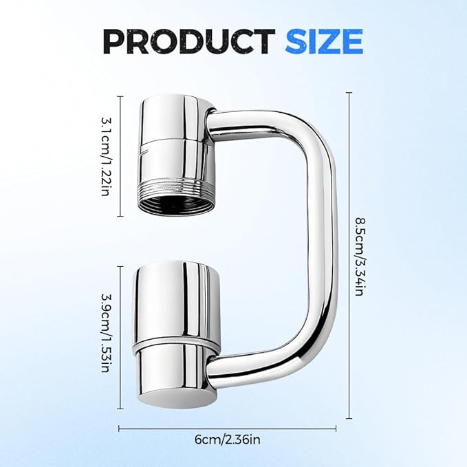 Faucet Extender, Universal Sink Faucet 1080° Rotatable Faucet Aerator Extension, 2 Mode Splash Water Filter, Swivel Robotic Arm Swivel Extension Aerator Kitchen Sink Faucet Extender (2)