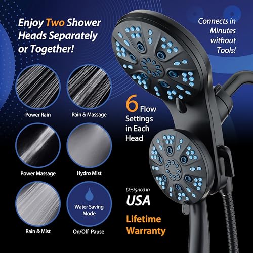 Magneton 48 Mode High Pressure Rain & Handheld Shower Head Combo