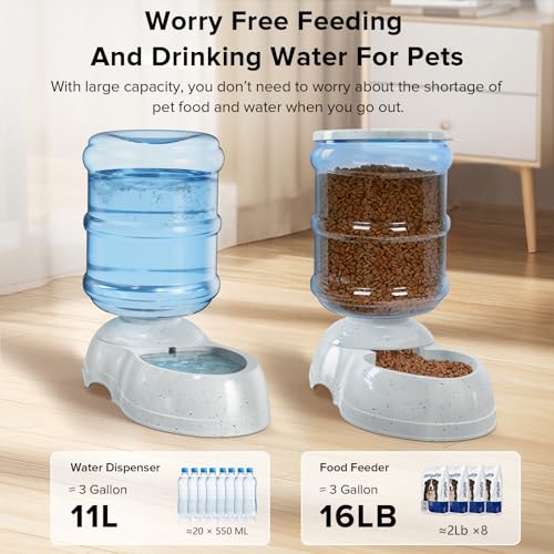 3 Gallon Dog Feeder and Water Dispenser (2 Count)