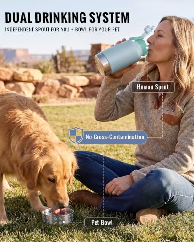37oz Insulated Dog Water Bottle with Carrying Case