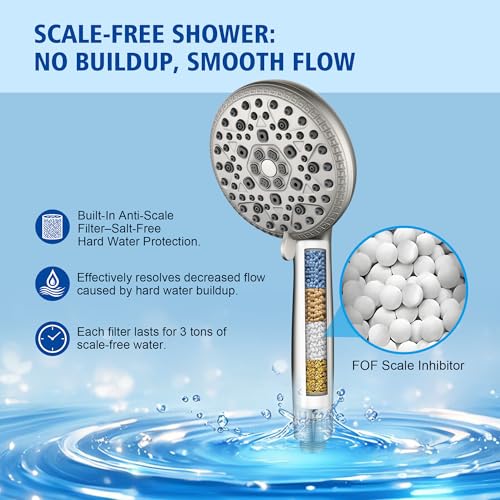 Handheld Shower Head with Filter for Hard Water