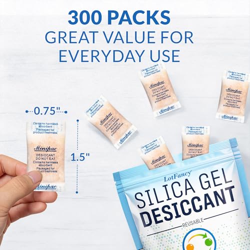 Silica Gel Packets 0.5g 300 Pack (300 Count)