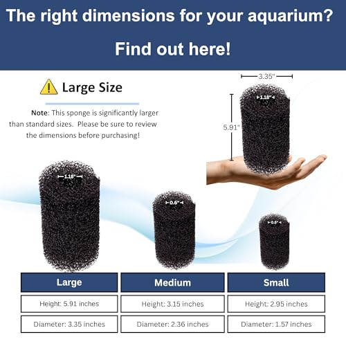 2 Pack Large Premium Pre Filter Sponge Aquarium Intake High (2 Count)