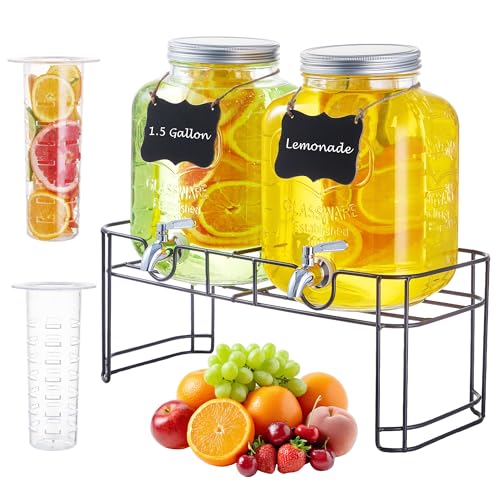 1.5 Gallon Glass Drink Dispensers for Parties