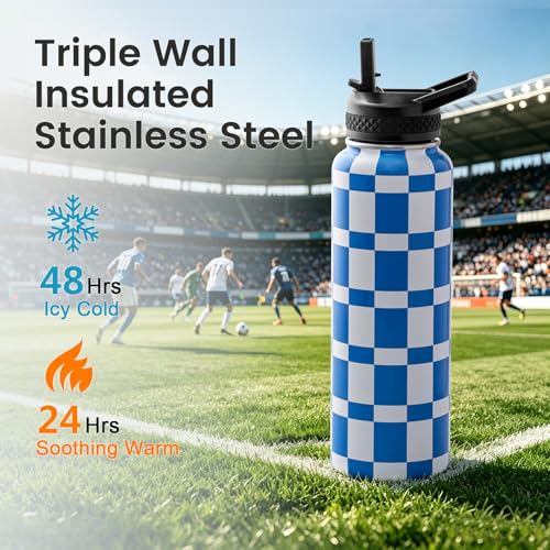 40 oz Insulated Water Bottle with Straw