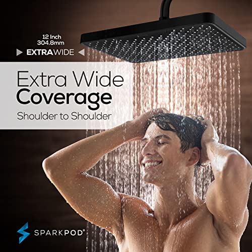 12 Inch Black Rain Shower Head