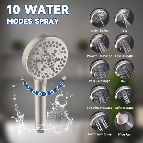 Metal Dual Rain Shower Head Easy Reach