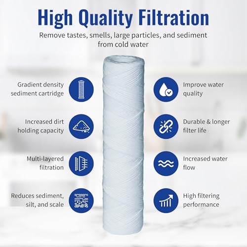 5 Micron Sediment Water Filter Cartridges Compatible with Campbell 1SS Models