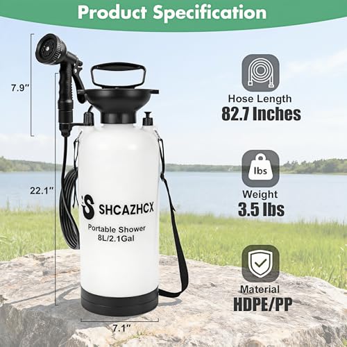 2.1 Gal 8L Portable Shower for Beach