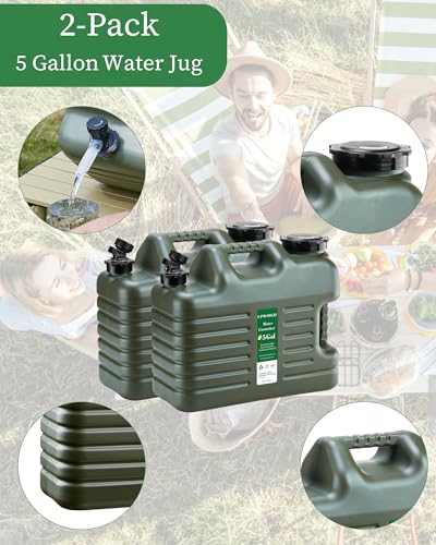 5 Gallon Camping Water Jug with Spigot (2 Count)