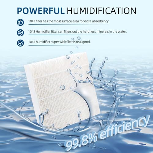 4 Pack 1043 SuperWick Humidifier Filter Replacement for Essick AirCare EP9500 EP9700 EP9800 EP9R500 EP9R800 821000 826000 826800 831000 (4 Count)
