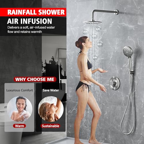 Rain Shower System Brushed Nickel with Rough