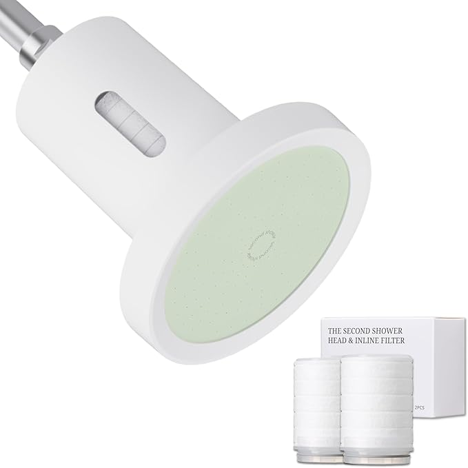 SecondShower Filtered Shower Head + 2 Pack Filter | Clinically Proven for Skin Health, NSF Certified Filtration, High Pressure Spa Mist, Beauty Wellness Device for Skin & Hair Care (Forest Green)