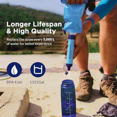 Squeezable Water Pouches with Water Filter Straw (9 Count)