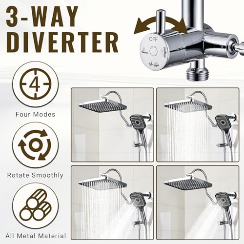 13 Inch Rainfall Shower Head with Handheld Combo