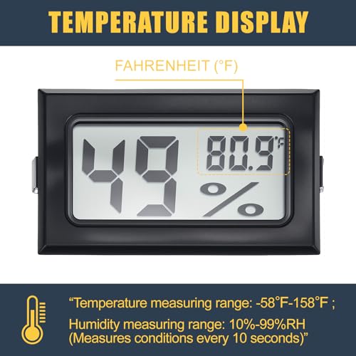 8 Pcs 500 Grams Rechargeable Silica Gel Desiccant Packets with Mini Digital LCD Hygrometer Thermometers Dehumidifier Bag for Gun Safe Closet Basement Car Storage Clothes Moisture Absorber (4 Count)