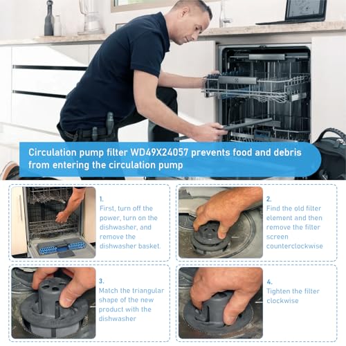 New for GE Dishwasher Ultra Fine Filter Kit WD49X24057 Replace parts WD12X10416 WD12X20107 ge profile washer dryer combo foam filter WD12X21976 WD12X22560 WD12X23736 WD12X20340 WD12X21676 WD12X20549