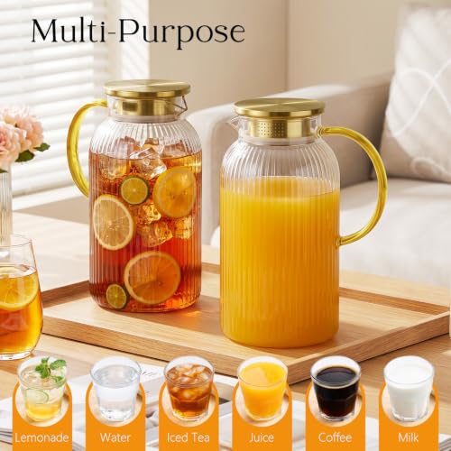 68 oz Glass Pitcher with Lid (2 Count)