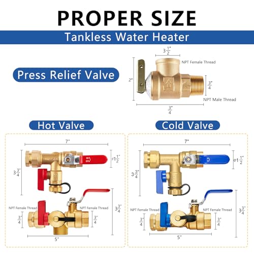 1 Set GUOFIS Tankless Water Heater Service Valve Kit