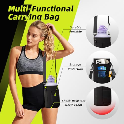 64oz Half Gallon Water Bottle with Portable Paracord Handle & Carrier Bag (9 Count)