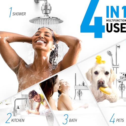 20 Stage Premium Shower Filter Replacement Cartridge with Spin Propeller 4 (4 Count)