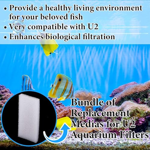 10 Pcs Filter Pad Compatible with Fluval U2 Underwater Sponge Aquarium Filter Media Replacement Accessories Compatible for Aquarium (10 Count)